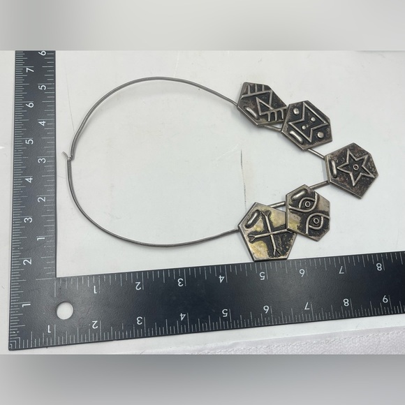 Oswaldo Guayasamin 900 Silver Pendant Necklace Ecuador Sterling Bib Modernist - Picture 6 of 8